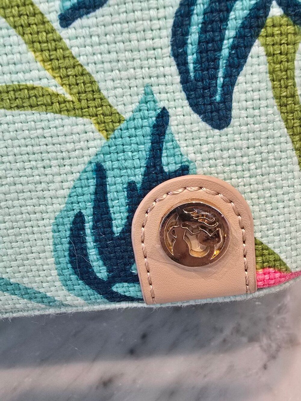 NWOT Spartina 449 Midsize Island Tote, Signature Linen & Leather - Picture 7 of 8